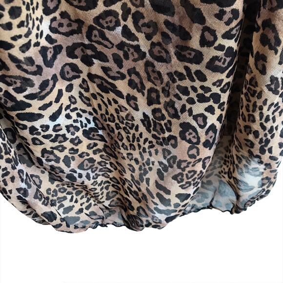 Cacique Leopard Print Mesh Chemise Size 18 20 Sheer Lingerie Lace Trim Sleepwear - Picture 7 of 11